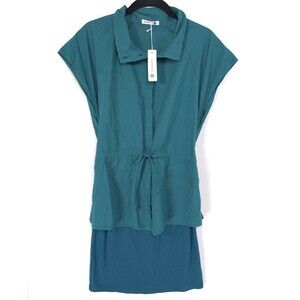 ANTHROPOLOGIE SUNDRY Women's XL New Sporty‎ Twofer Mini Dress Green USA MADE